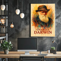Charles Darwin Watercolor Portrait Art Poster