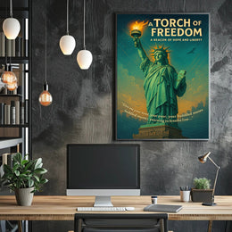 Statue of Liberty Vintage Art, Motivational or Quote Poster