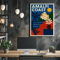Amalfi Coast Scenic Retreat Poster Wall Art Coastal Decor