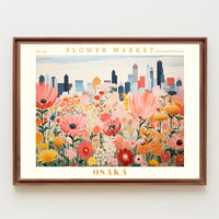 Vibrant Flower Market In Osaka Urban Or Cityscape Poster