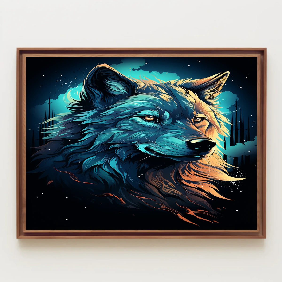 Majestic Wolf In The Night Poster
