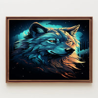 Majestic Wolf In The Night Poster