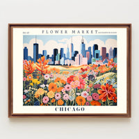 Flower Market Chicago Cityscape Urban or Cityscape Poster