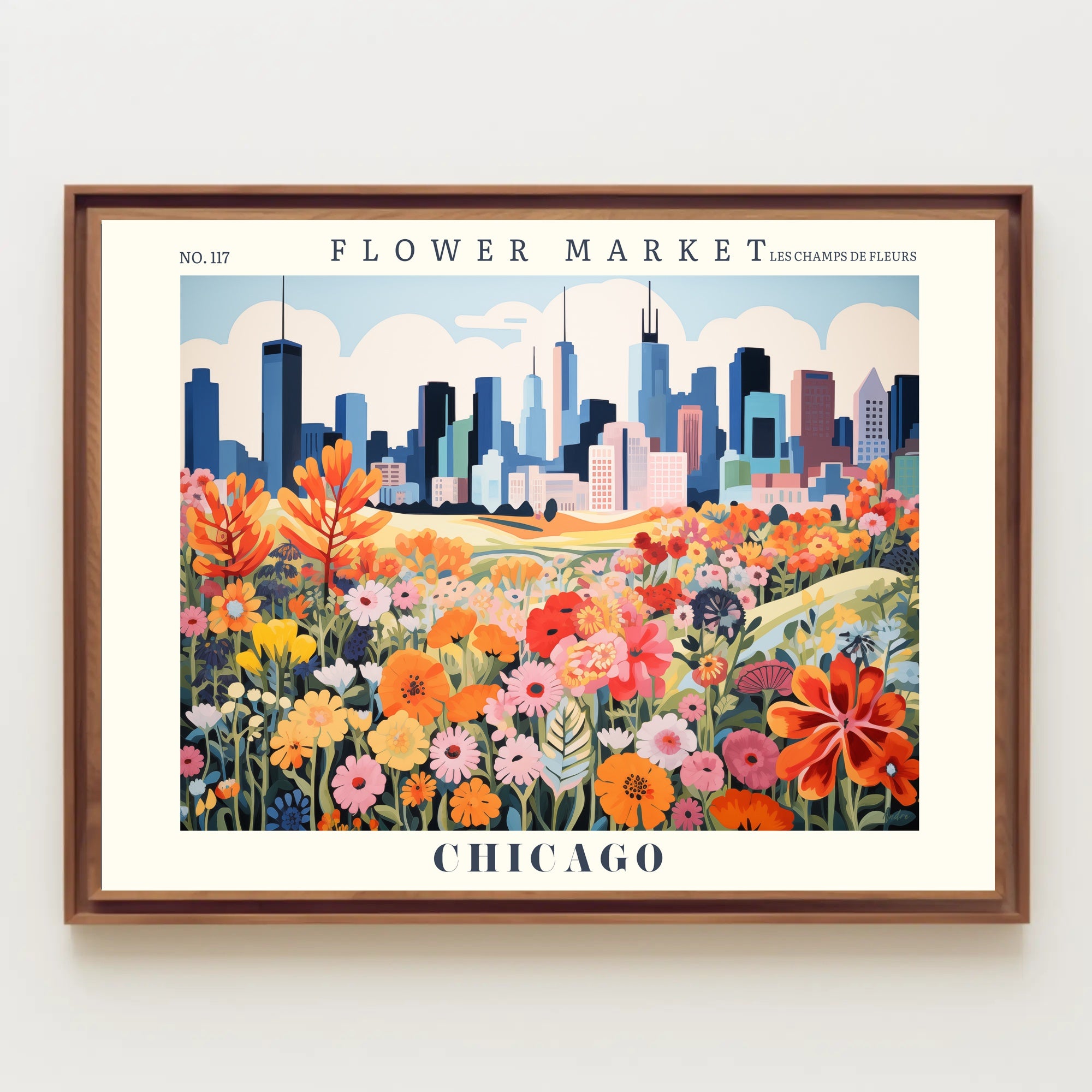 Flower Market Chicago Cityscape Urban or Cityscape Poster