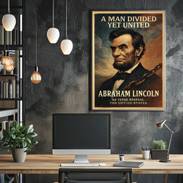 Abraham Lincoln A Man Divided Yet United Poster
