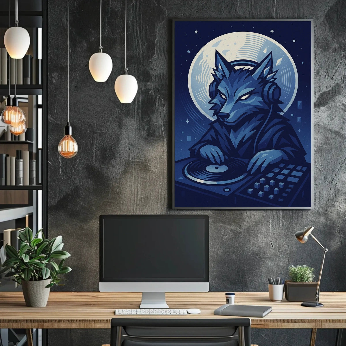 Dj Wolf Under The Moon Poster