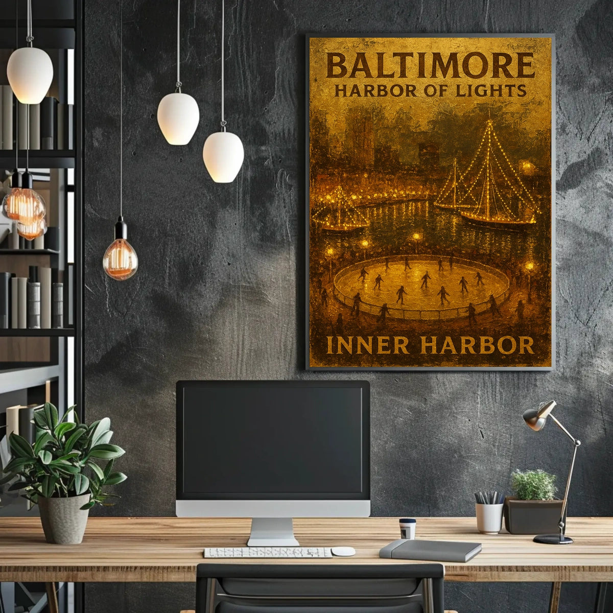 Baltimore Harbor Of Lights Poster
