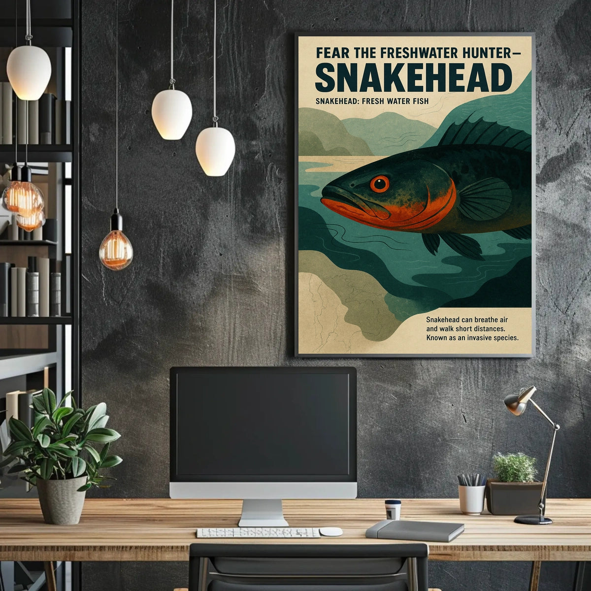Fear the Freshwater Hunter Snakehead Poster
