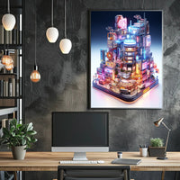 Neon Cityscape Poster