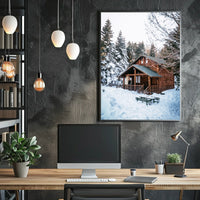 Winter Cabin Retreat Poster