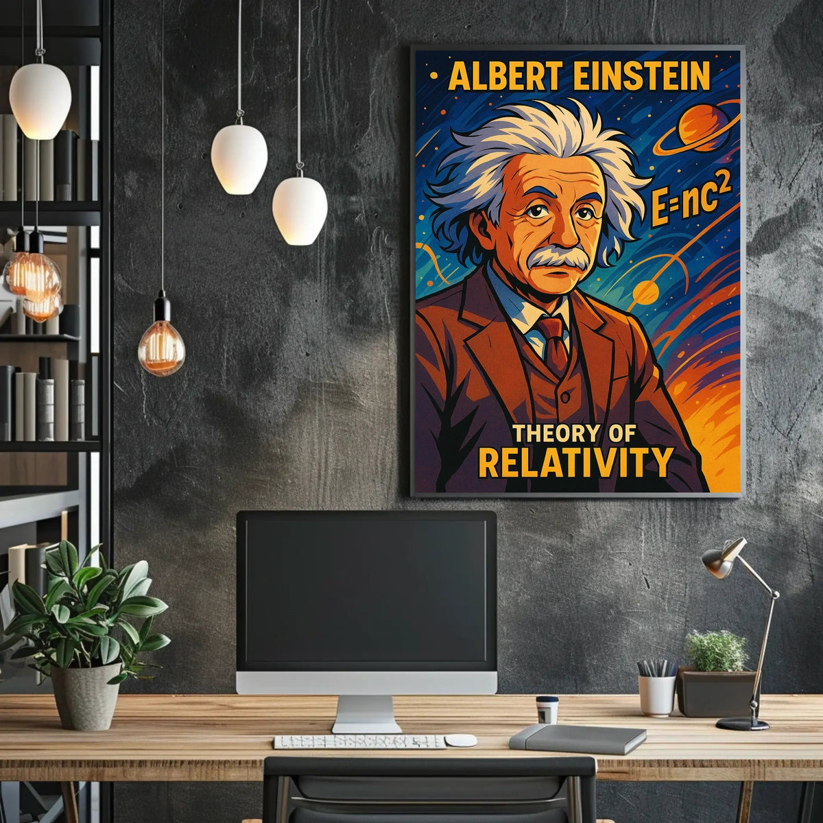 Albert Einstein Relativity Theory Vintage Science Inspiring Intellectual Curiosity Poster