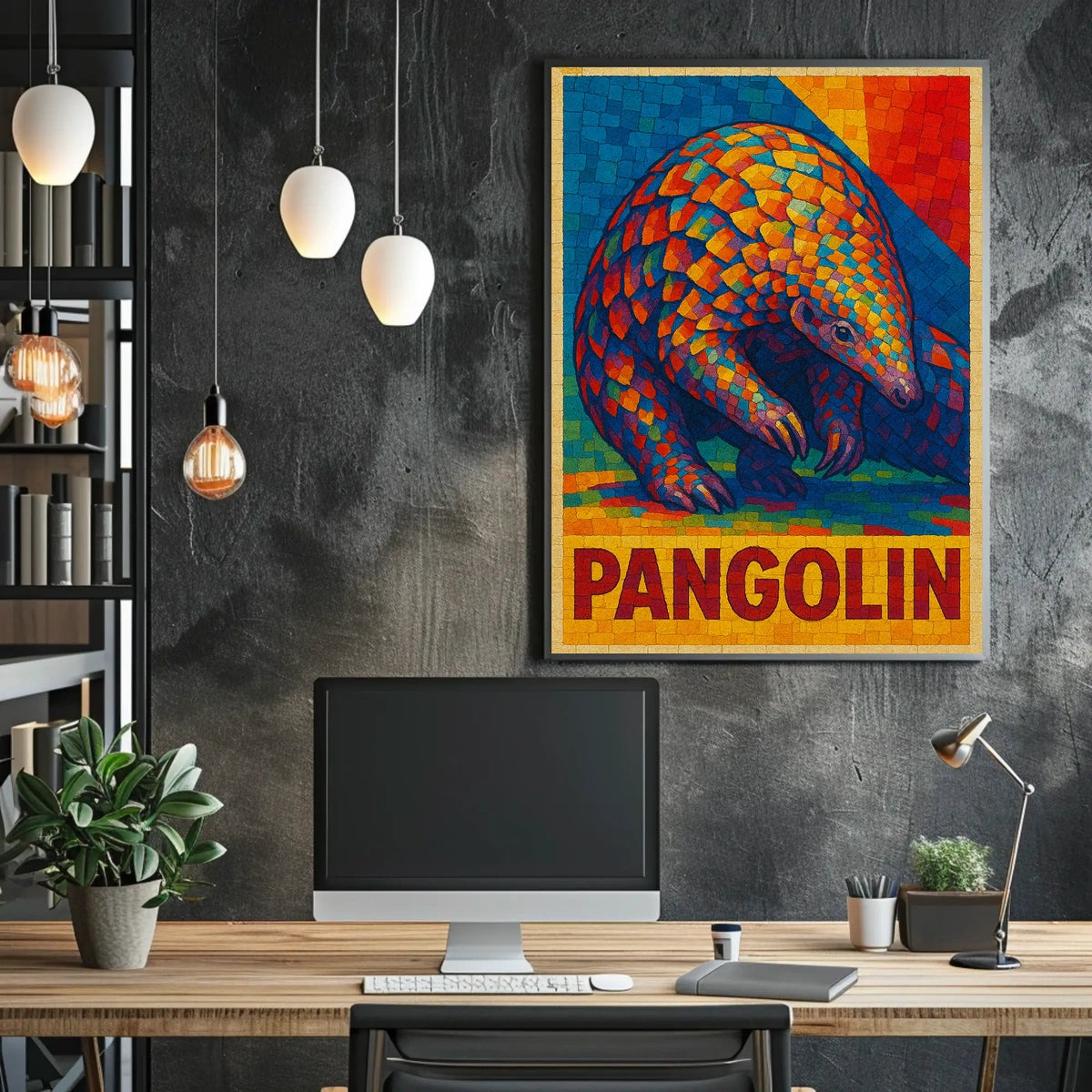 Vibrant Pangolin Poster