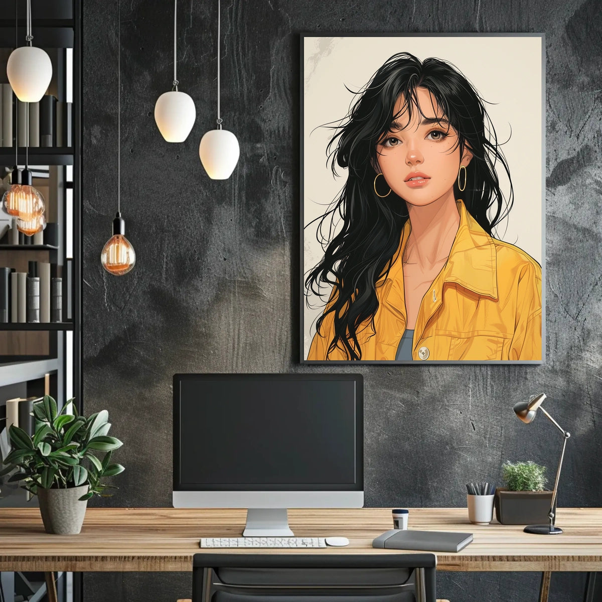 Vibrant Portrait In Yellow Poster