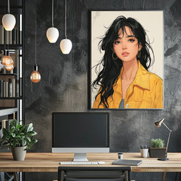 Vibrant Portrait In Yellow Poster