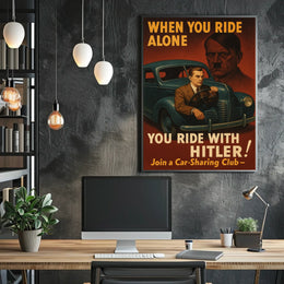 When You Ride Alone WWII Propaganda Poster Poster