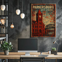 Parkersburg Vintage Architecture Collectors Art Deco Poster