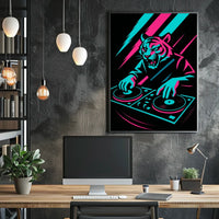 Neon Dj Tiger Poster