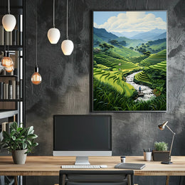 Serene Terraced Landscapes Poster