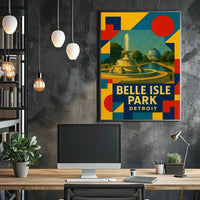 Belle Isle Park Detroit Scenic Art Poster