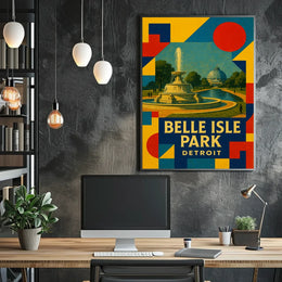Belle Isle Park Detroit Scenic Art Poster