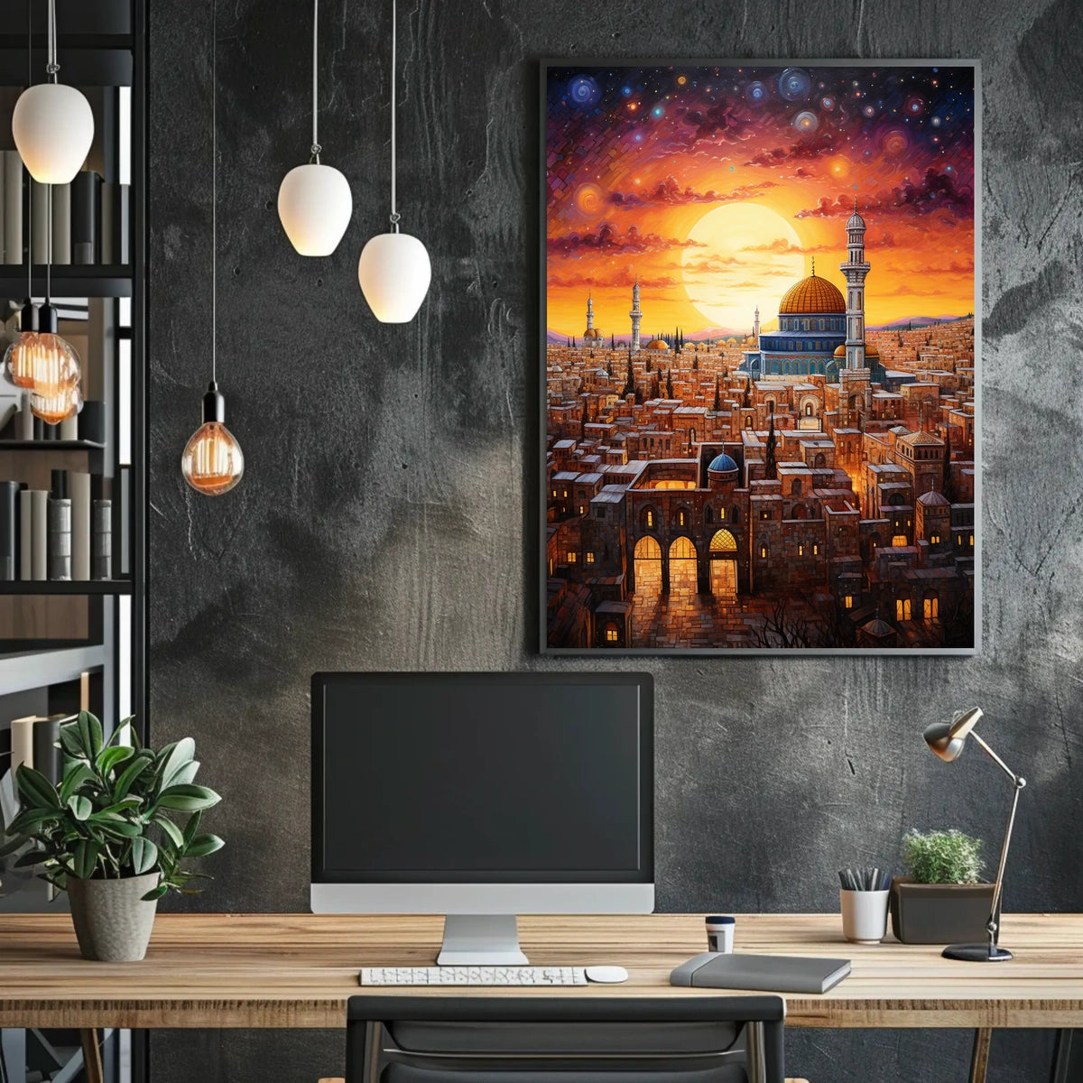 Historic Jerusalem Cityscape Middle Eastern Cultural Heritage Poster