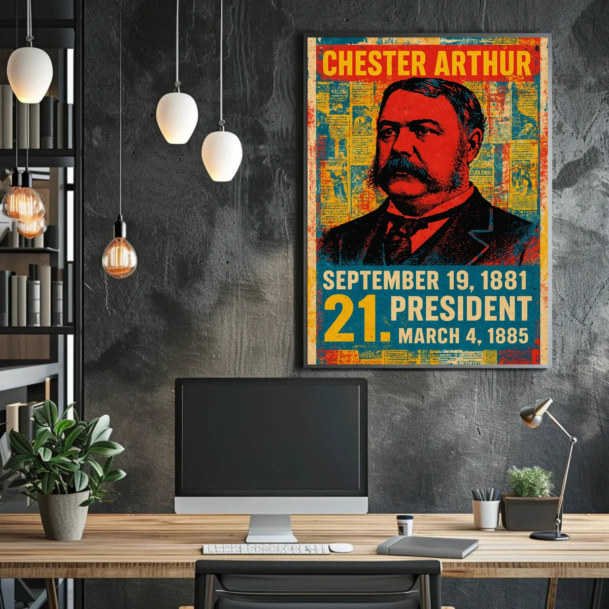 Chester A. Arthur 21st President of the United States Street Art Mashup Poster