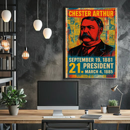 Chester A. Arthur 21st President of the United States Street Art Mashup Poster