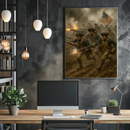 Revolutionary War Battle Scene Poster