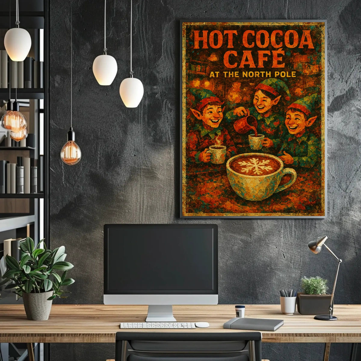 Hot Cocoa Café At The North Pole Poster