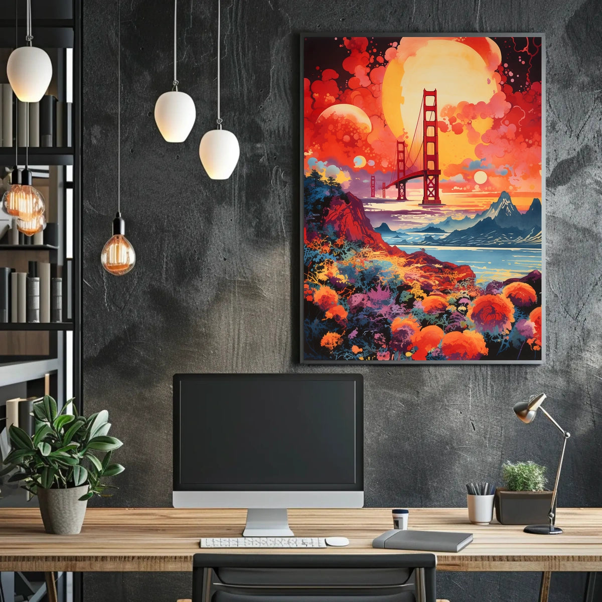 Golden Gate Bridge Dreamscape Surrealism Abstract or Artistic Poster