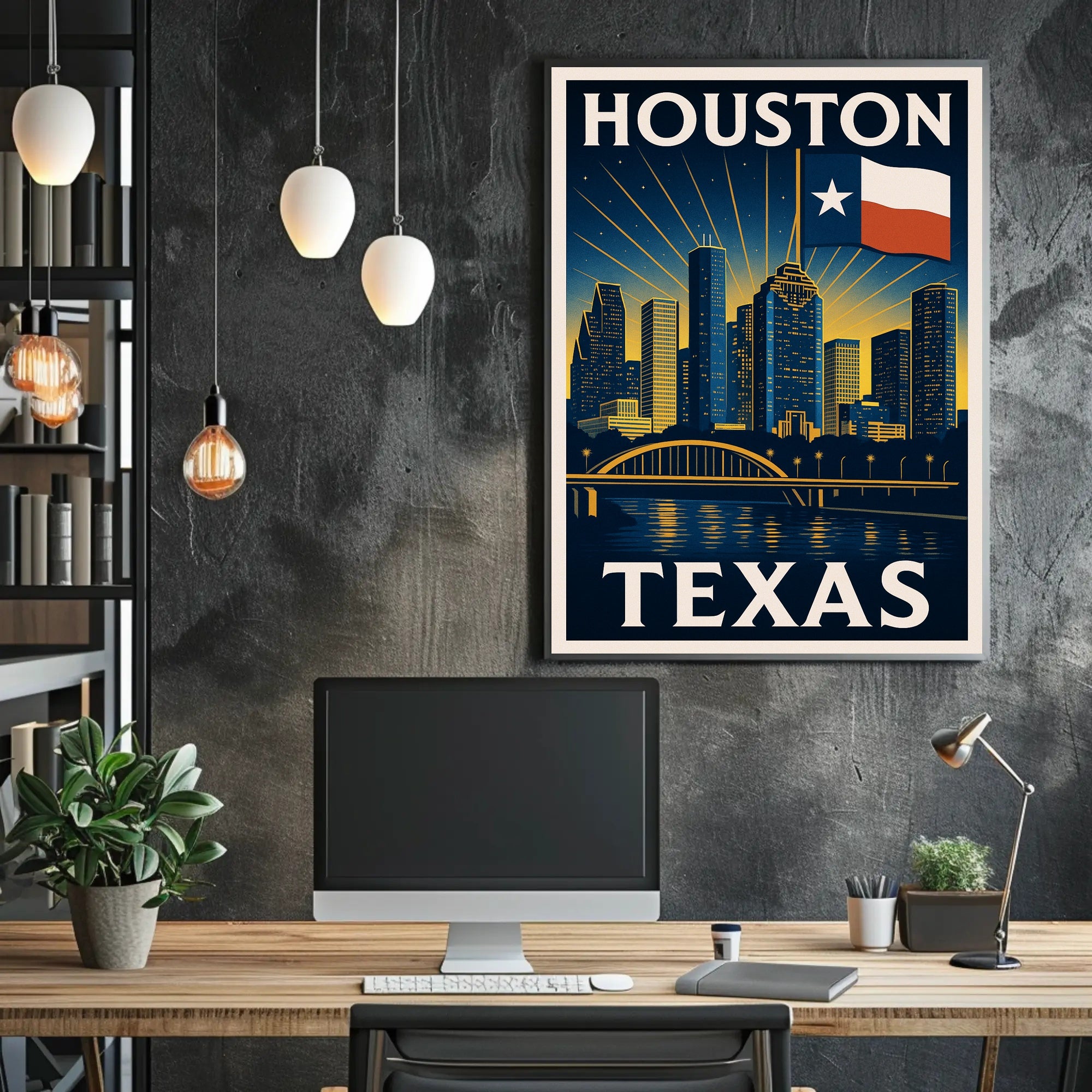 Houston, Texas Skyline Poster PosterGoat