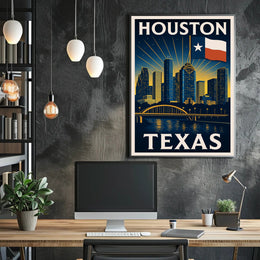 Houston, Texas Skyline Poster PosterGoat