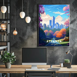 Vibrant Atlanta Cityscape with Urban Park Vibes Poster