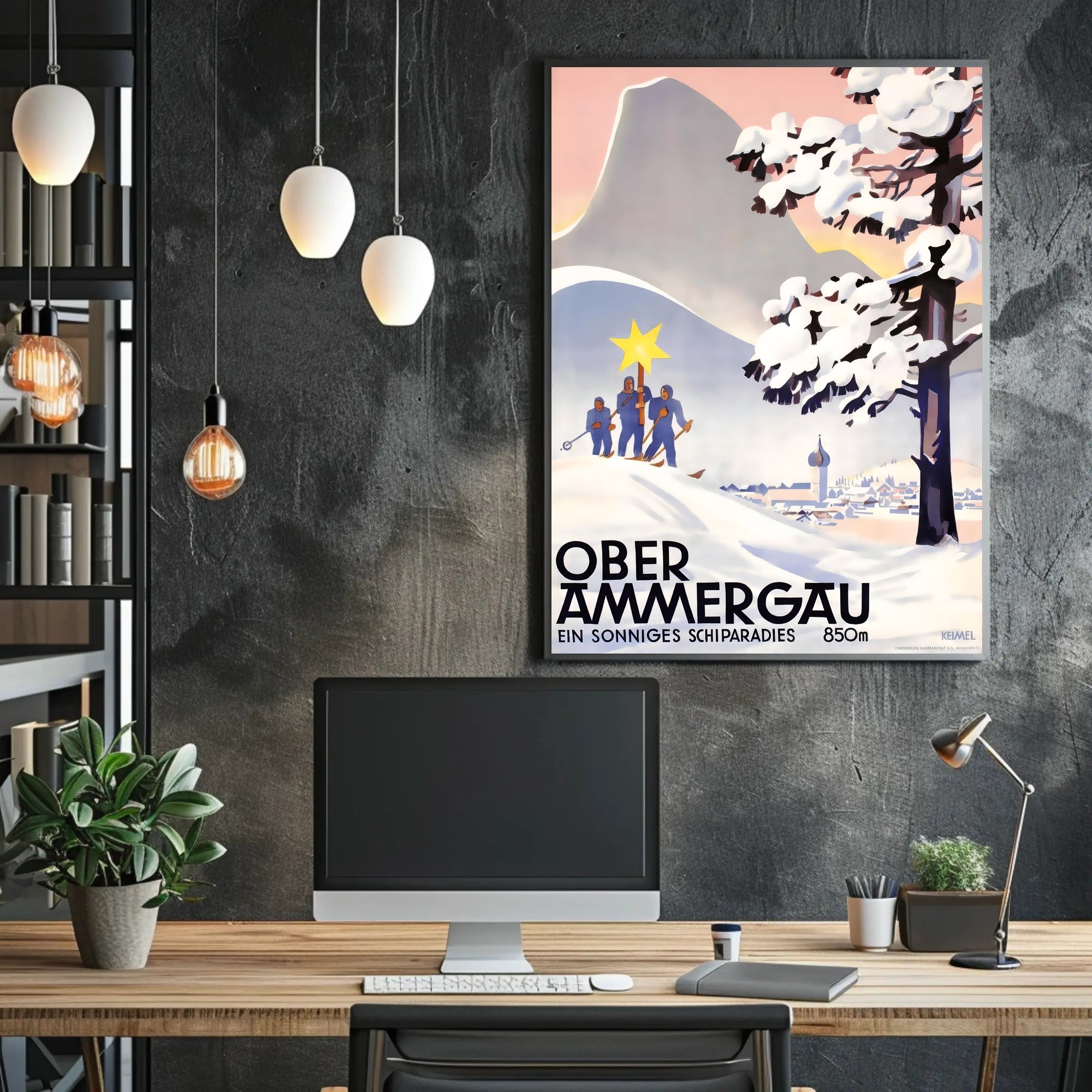 Oberammergau Ski Paradise Poster PosterGoat