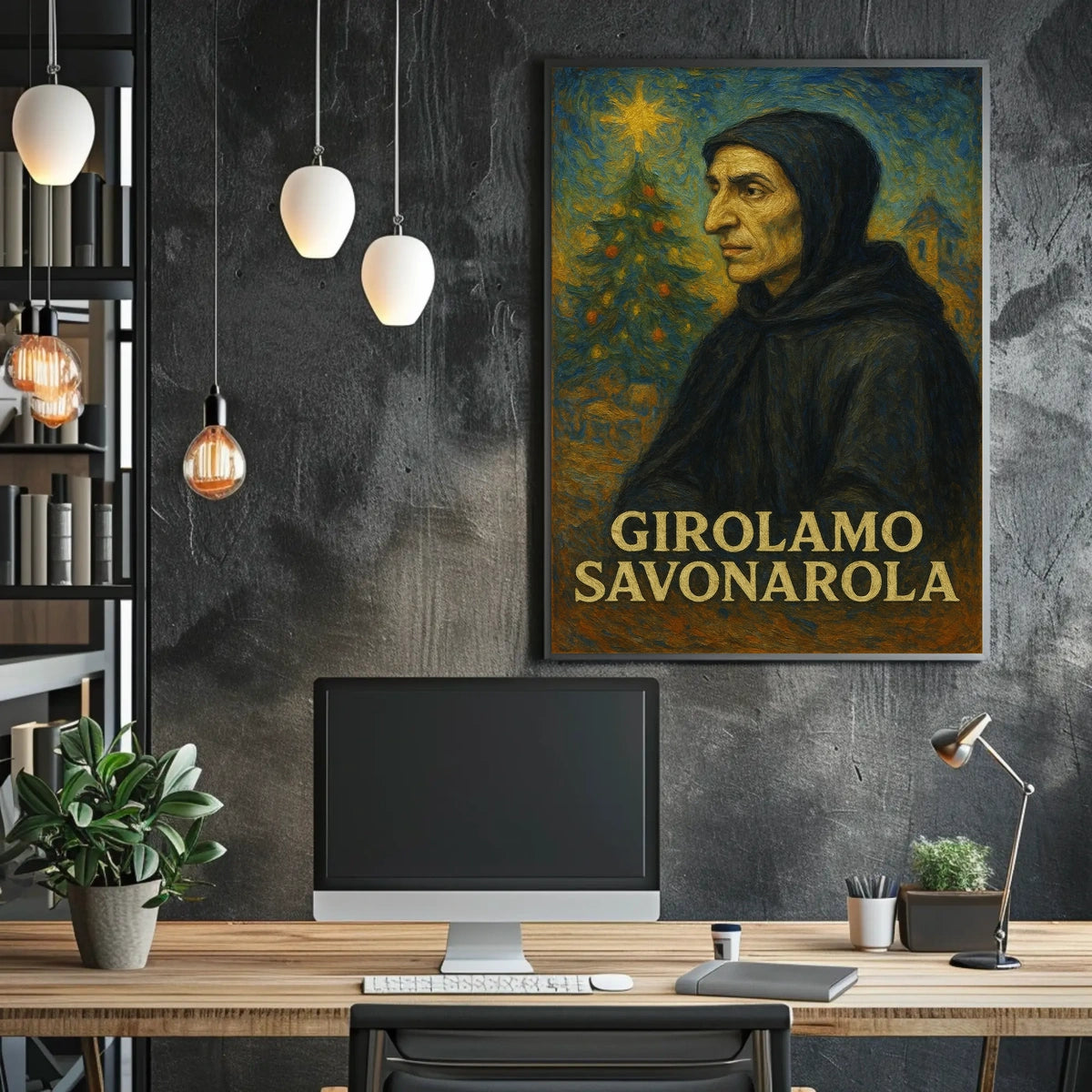 Savonarola Renaissance Figure Artistic Depiction Historical Poster