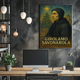 Savonarola Renaissance Figure Artistic Depiction Historical Poster