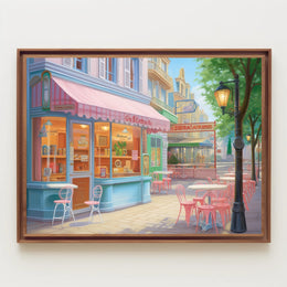 Charming Café Scene Poster