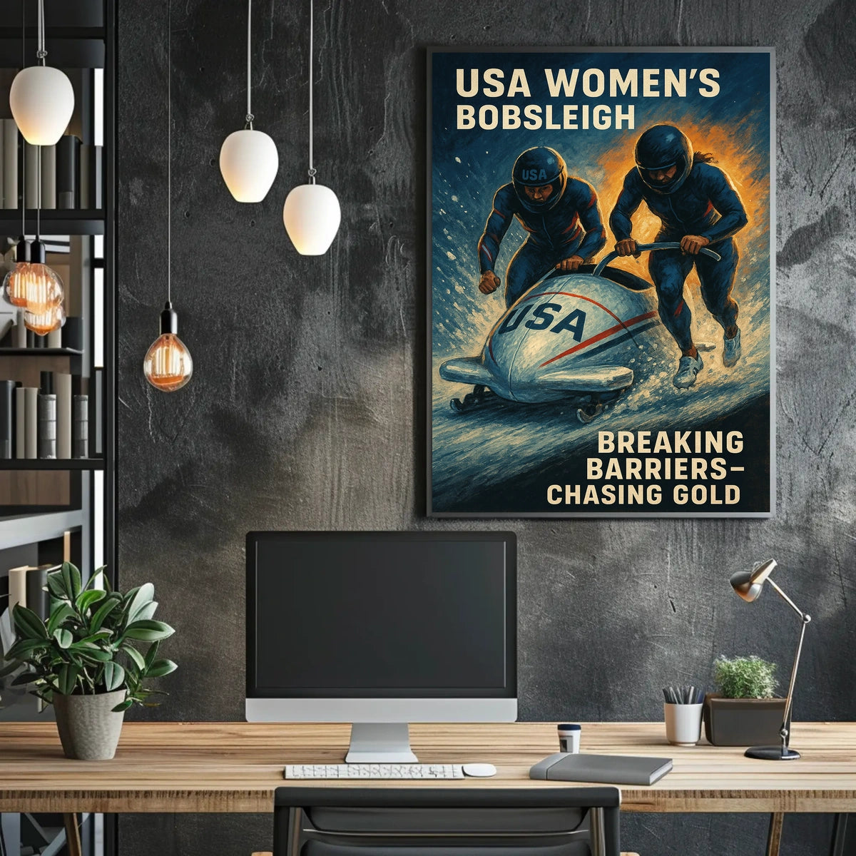 USA Womens Bobsleigh Breaking Barriers Poster
