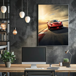Speed and Elegance on Track Poster PosterGoat