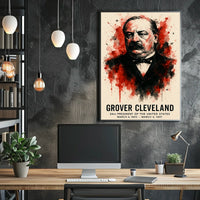 Grover Cleveland Watercolor Art: Historical or Presidential Poster