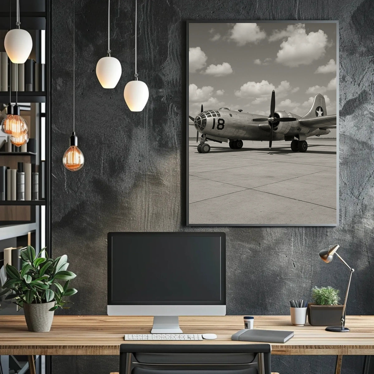 Vintage Bomber Aircraft WWII Poster