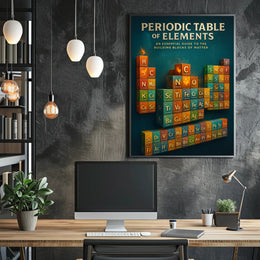 Periodic Table 3D Cubes Educational or Infographic Poster