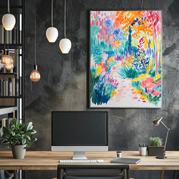 Vibrant Garden Scene Artistic Poster