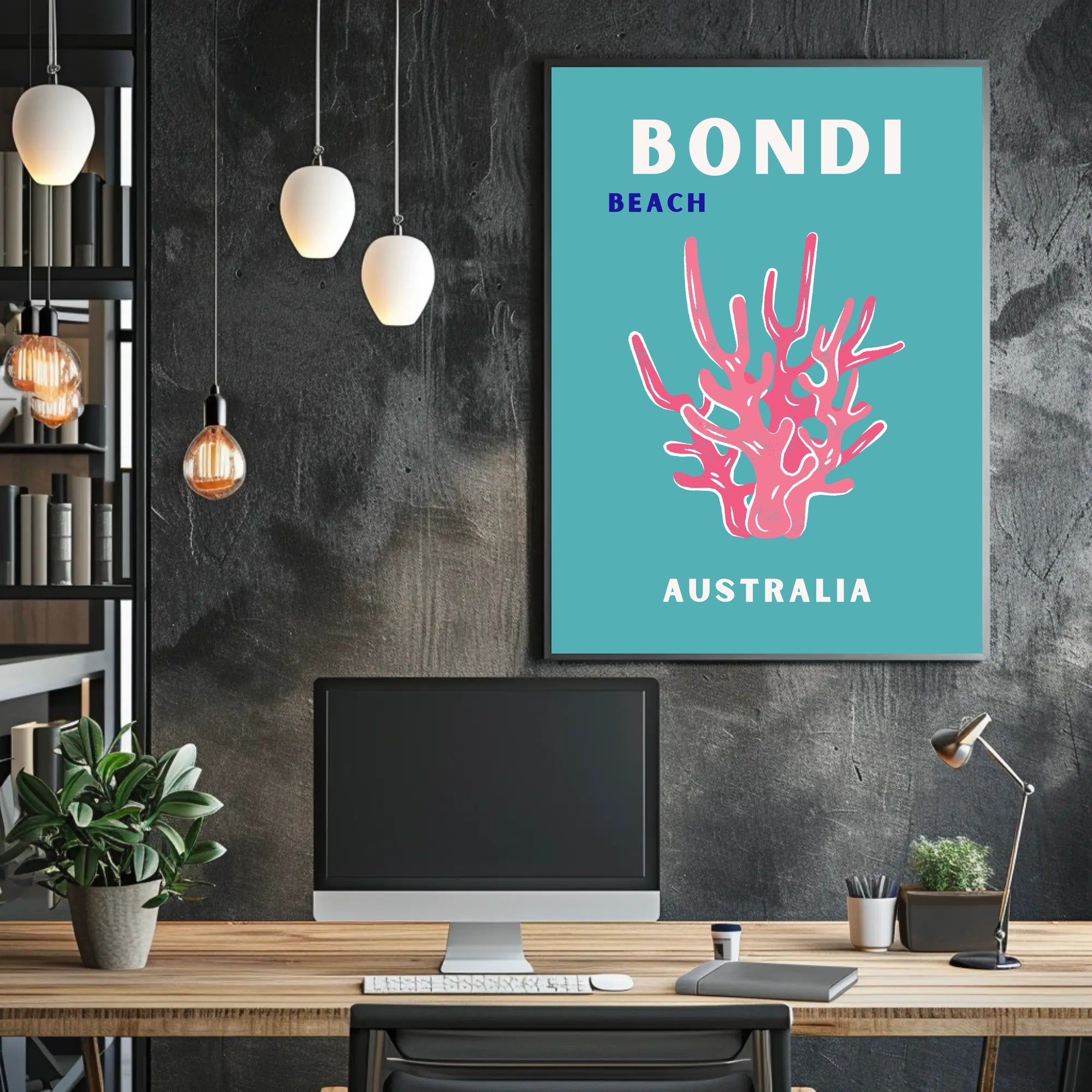 BONDI BEACH AUSTRALIA Tropical Vibes Travel Poster PosterGoat