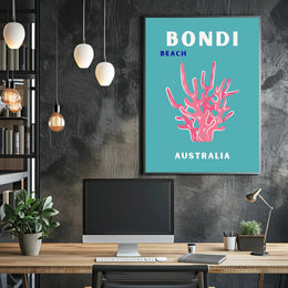 BONDI BEACH AUSTRALIA Tropical Vibes Travel Poster PosterGoat
