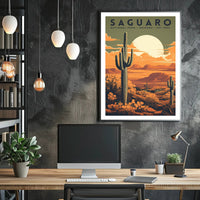 Saguaro National Park Desert Sunset Poster Print