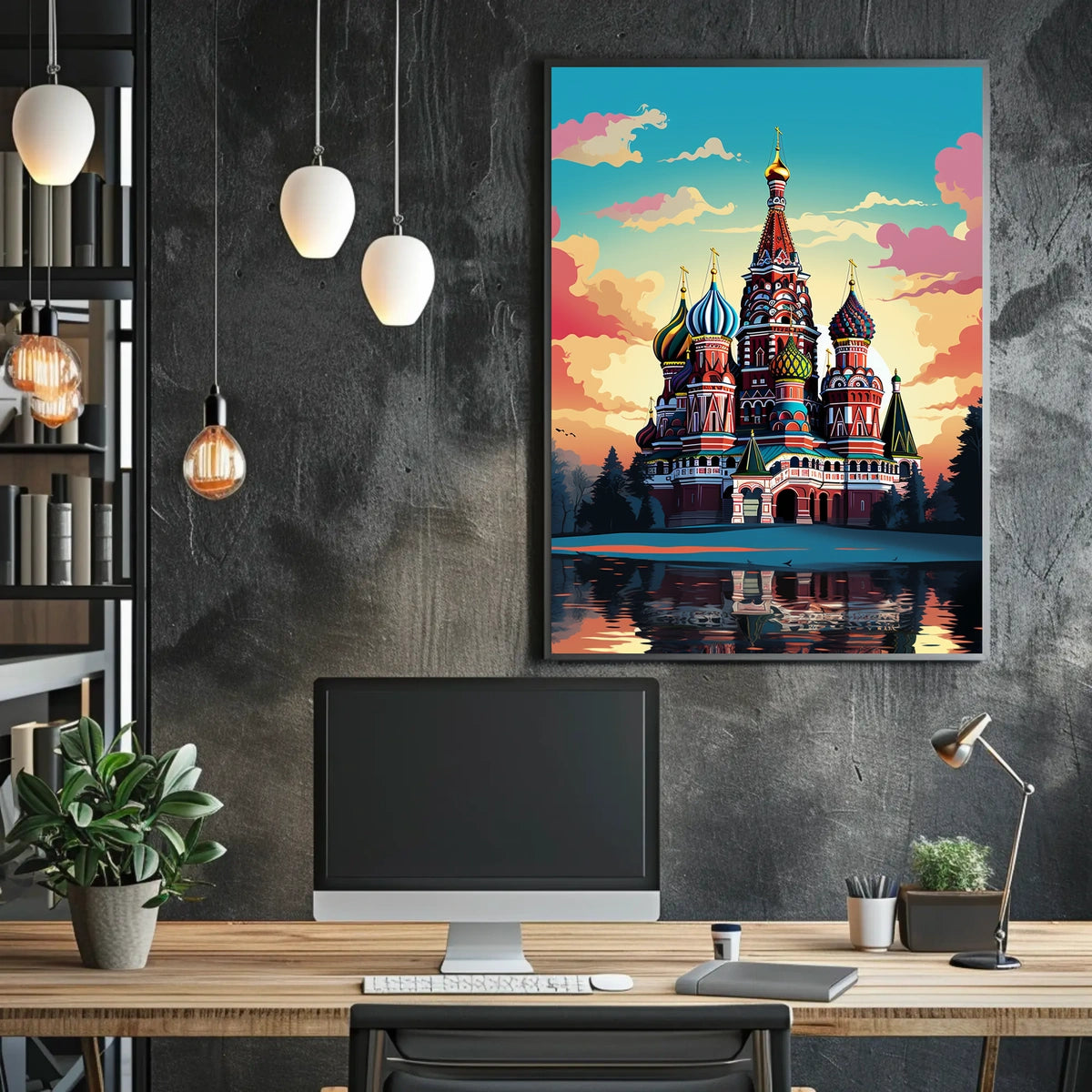 St. Basil's Cathedral Whimsical Cultural Heritage Poster
