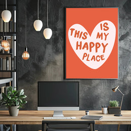 Heart-Shaped Happy Place Motivational or Quote Poster PosterGoat