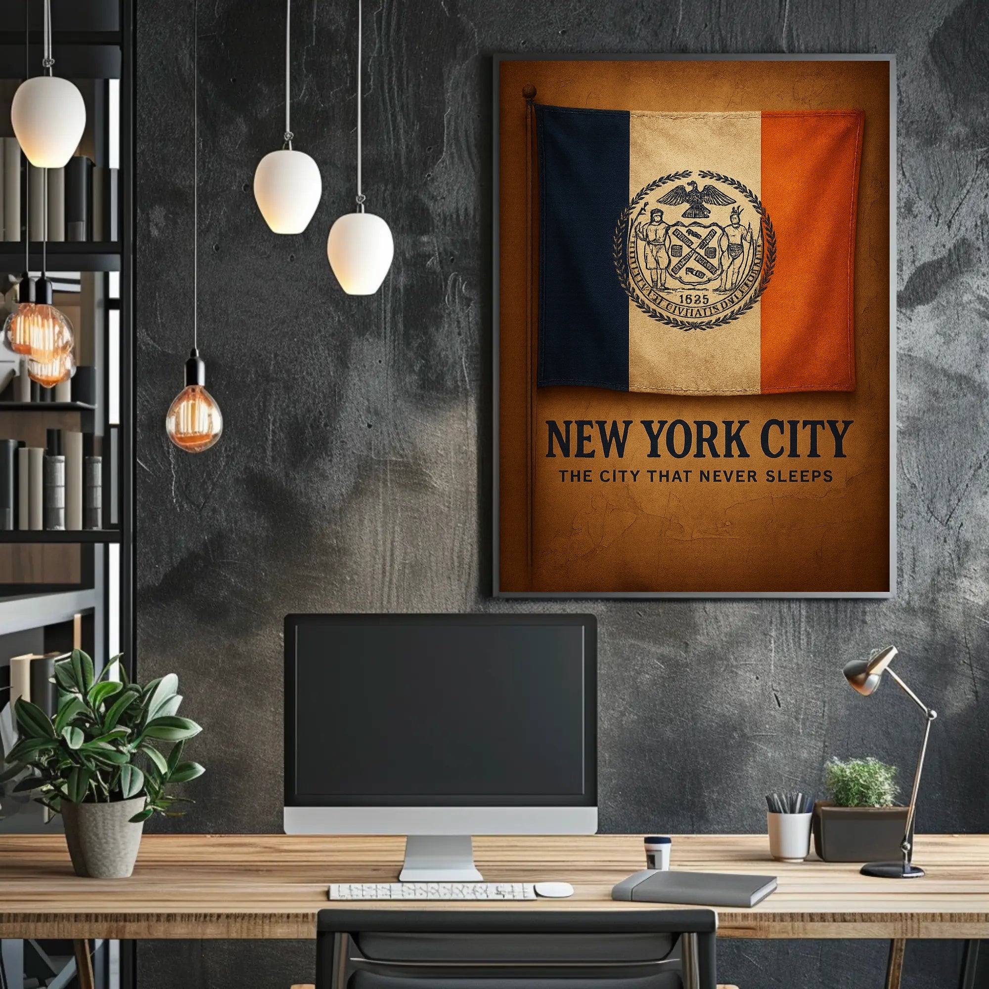 New York City Flag Vintage Nostalgia Country Flag Poster