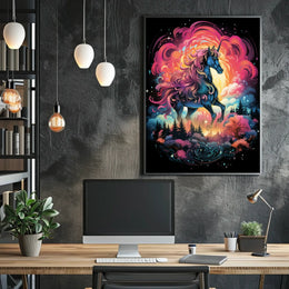 Majestic Unicorn Fantasy Art Poster for Home Decor